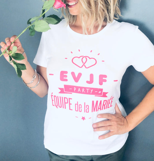 T-Shirt EVJF Blanc Party Team Mariée - Candice